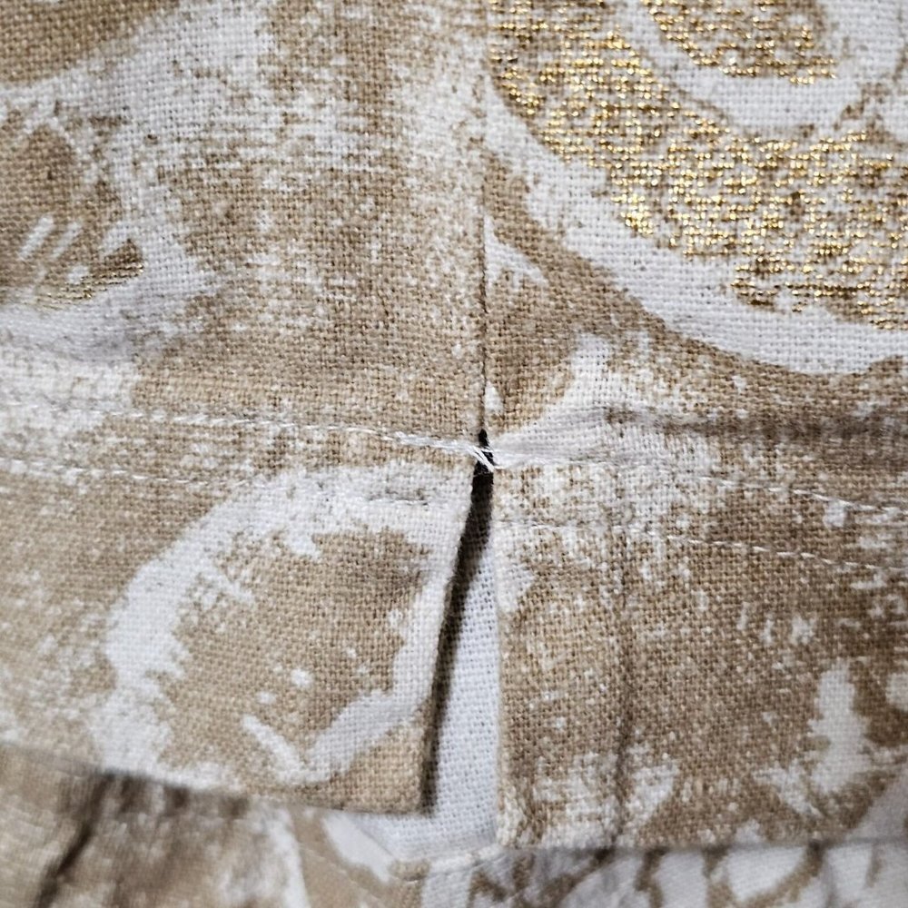 Coldwater Creek Cropped Pants Womens Size 8 Linen Blend Gold Floral‎ Wide Leg - Picture 5 of 16